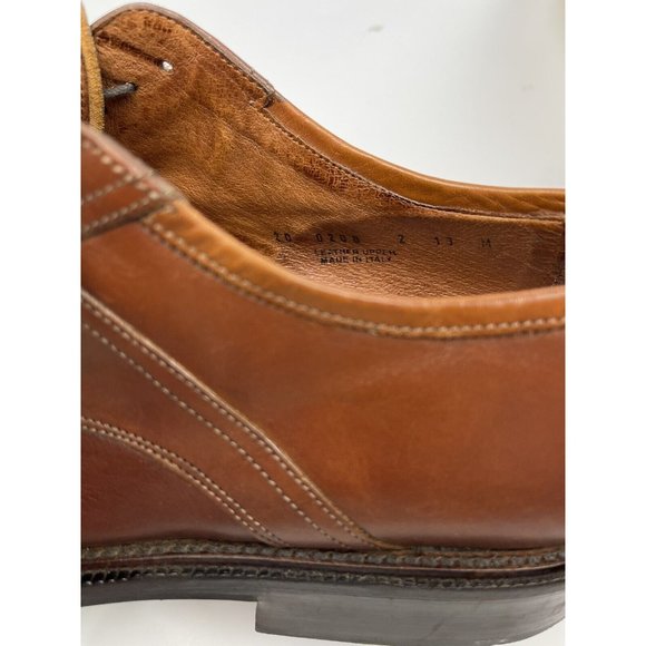 Johnston & Murphy Mens Derby Square Toe Oxford Dress Shoes Size 13 Brown Leather